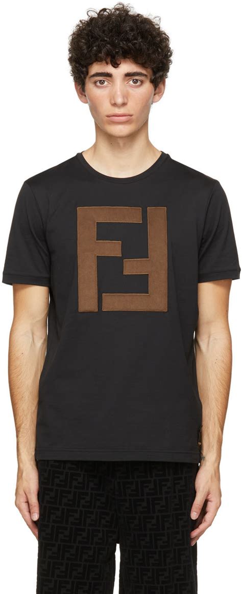 fendi black ff patch t-shirt|Black jersey T.